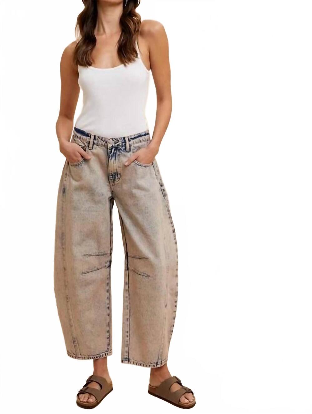 NEW ANNIEWEAR driftwood barrel jeans in acid pink